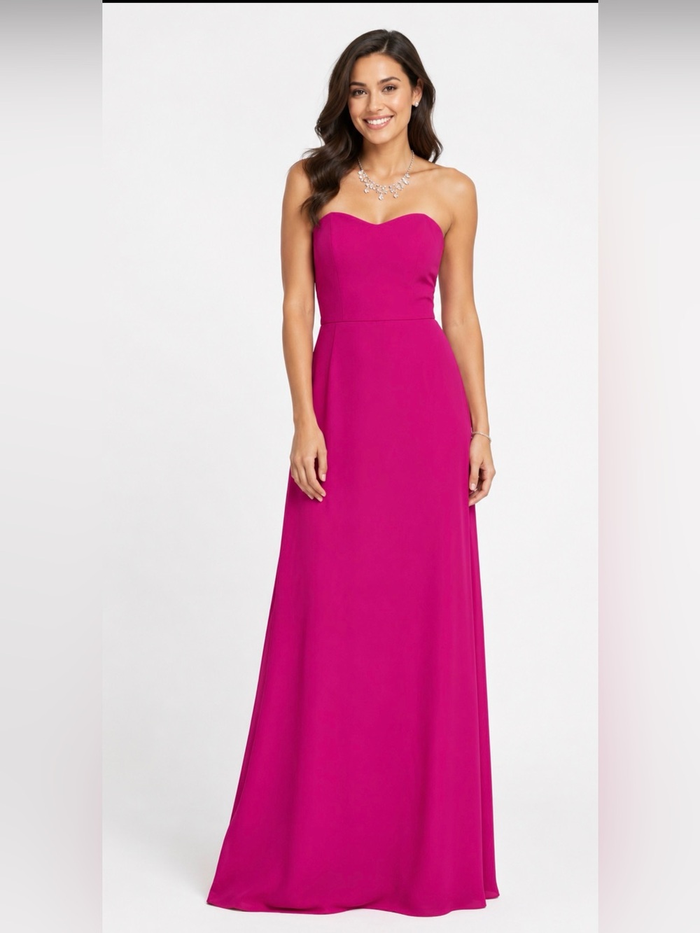 Women’s size 6 wedding Formal prom dress full length David’s Bridal Fuchsia